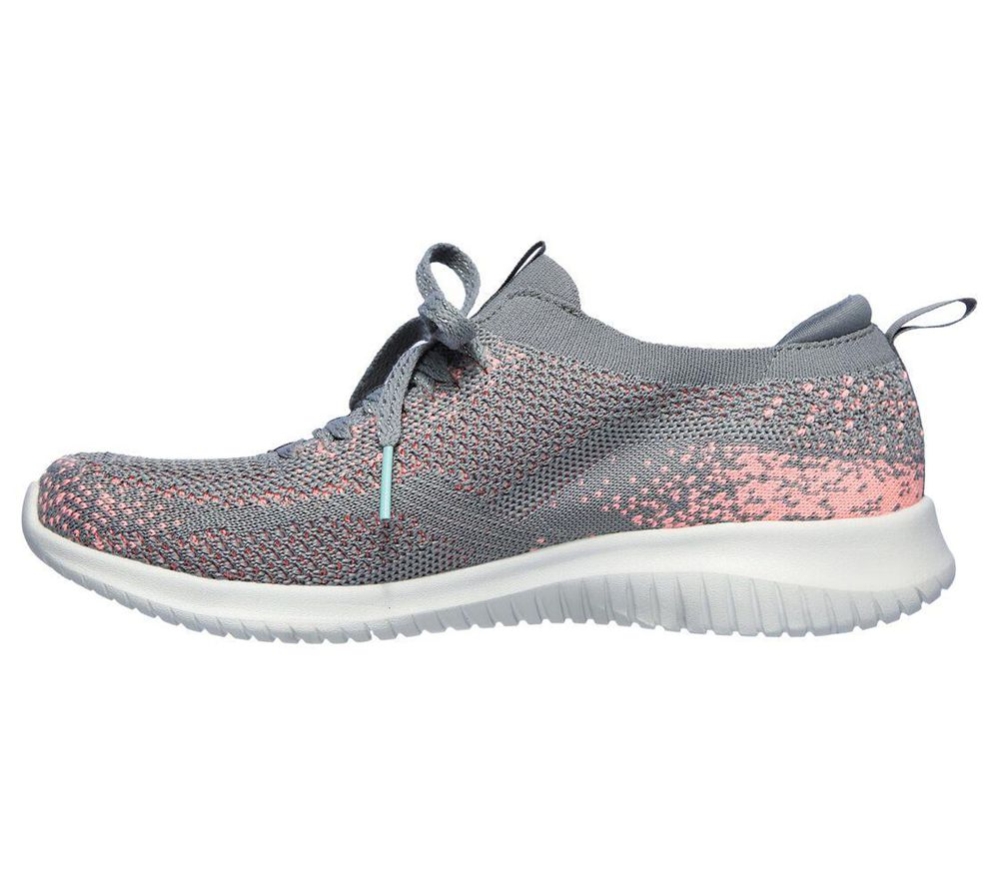 Skechers Ultra Flex - Twilight Twinkle Women's Trainers Grey Pink | KCQW31654