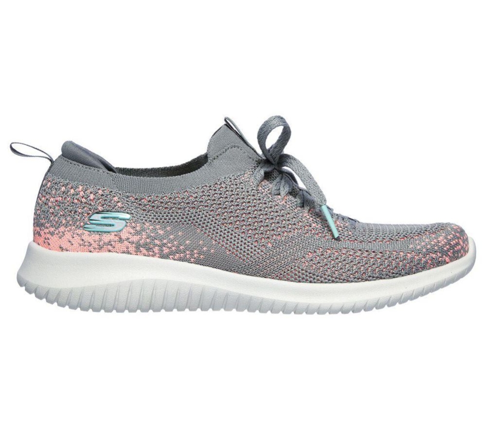 Skechers Ultra Flex - Twilight Twinkle Women's Trainers Grey Pink | KCQW31654