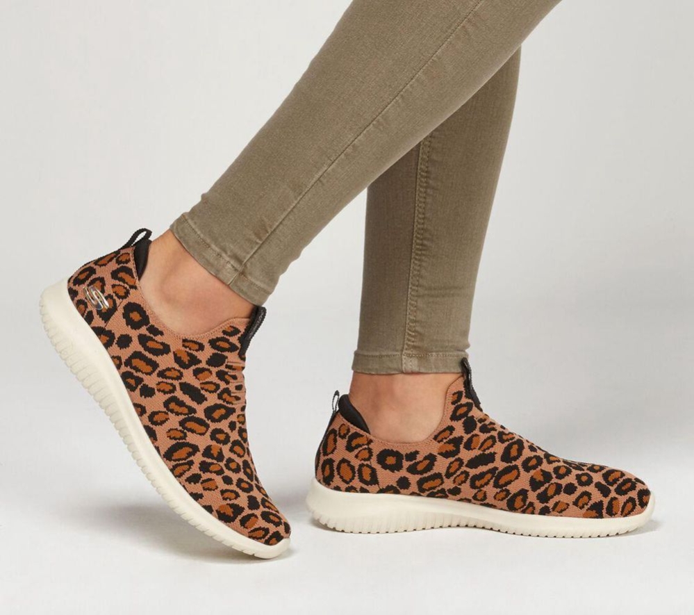 Skechers Ultra Flex - Wild Expedition Women's Trainers Leopard | KRIU18276