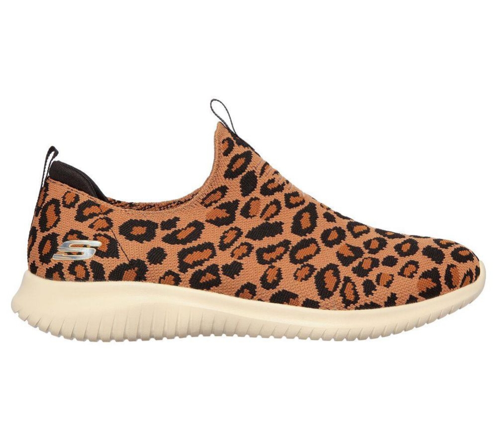 Skechers Ultra Flex - Wild Expedition Women's Trainers Leopard | KRIU18276