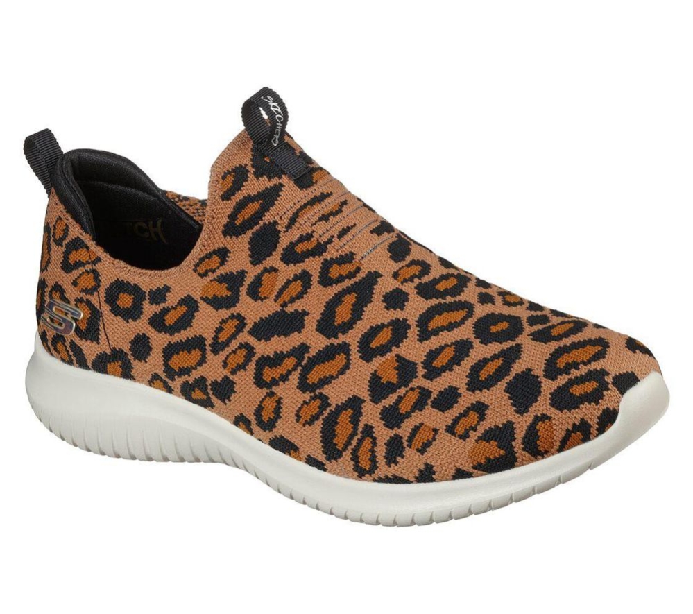 Skechers Ultra Flex - Wild Expedition Women\'s Trainers Leopard | KRIU18276