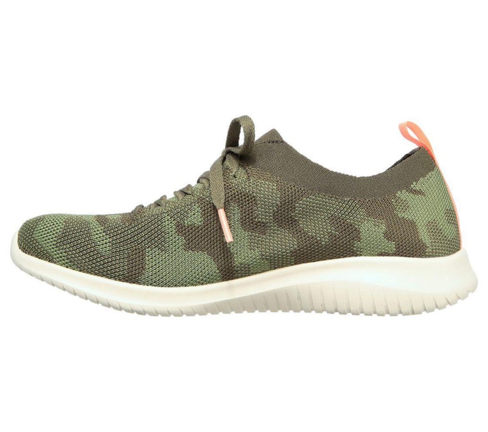 Skechers Ultra Flex - Wild Pursuer Women's Trainers Green Camouflage | ZASV40583