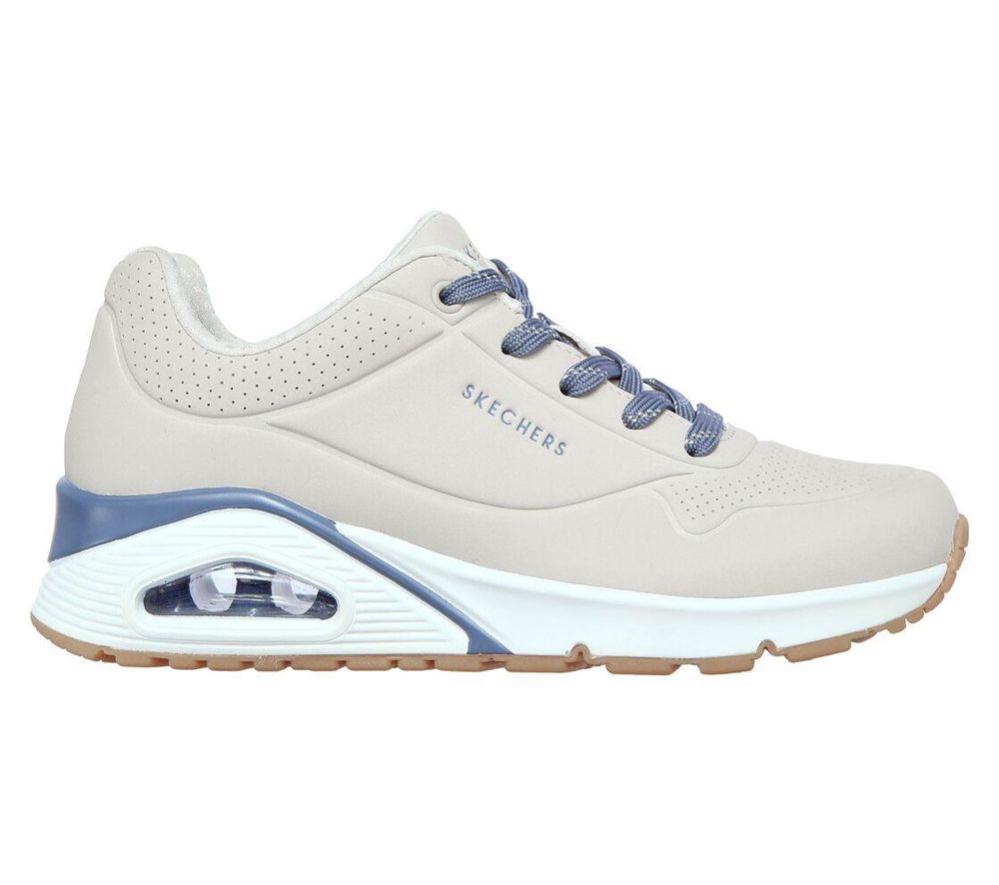 Skechers Uno - Highlines Women's Trainers Beige Blue | WQKF17362