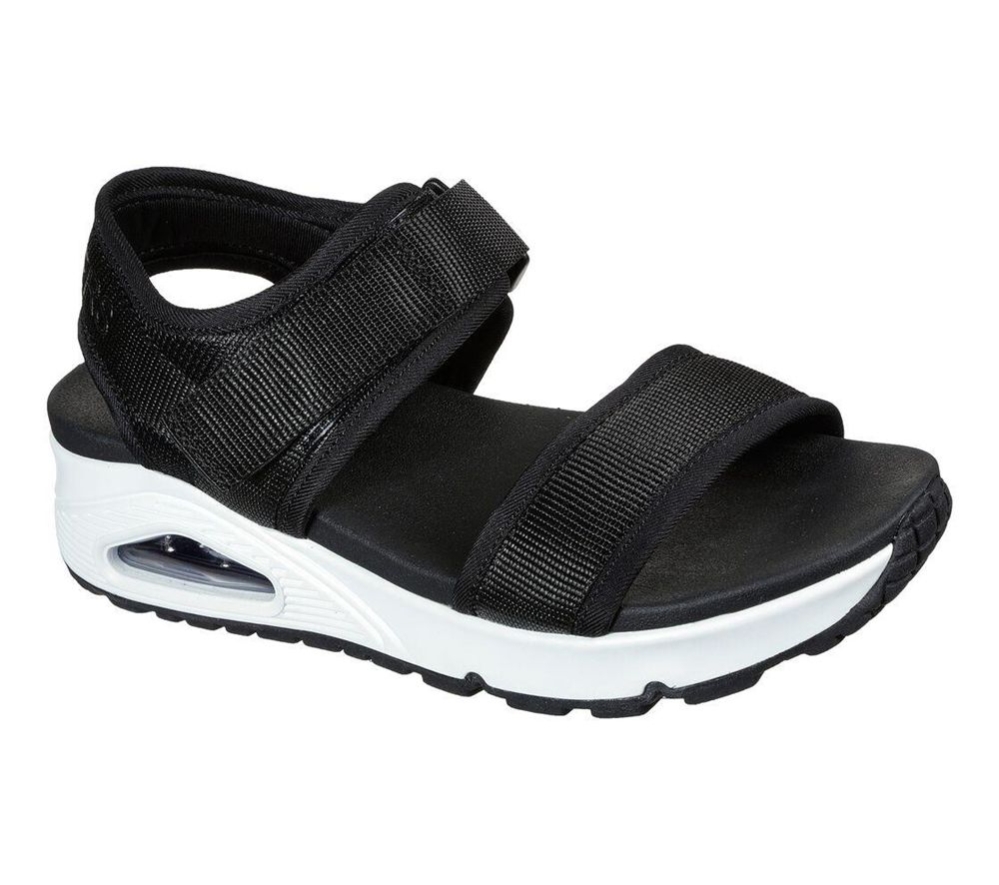 Skechers Uno - New Sesh Women\'s Sandals Black White | SLYG62873