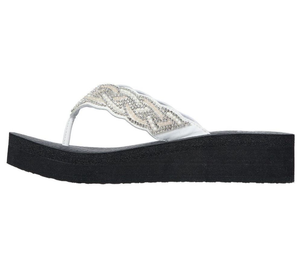 Skechers Vinyasa - Happy Pearl Women's Flip Flops White | QXFE85671