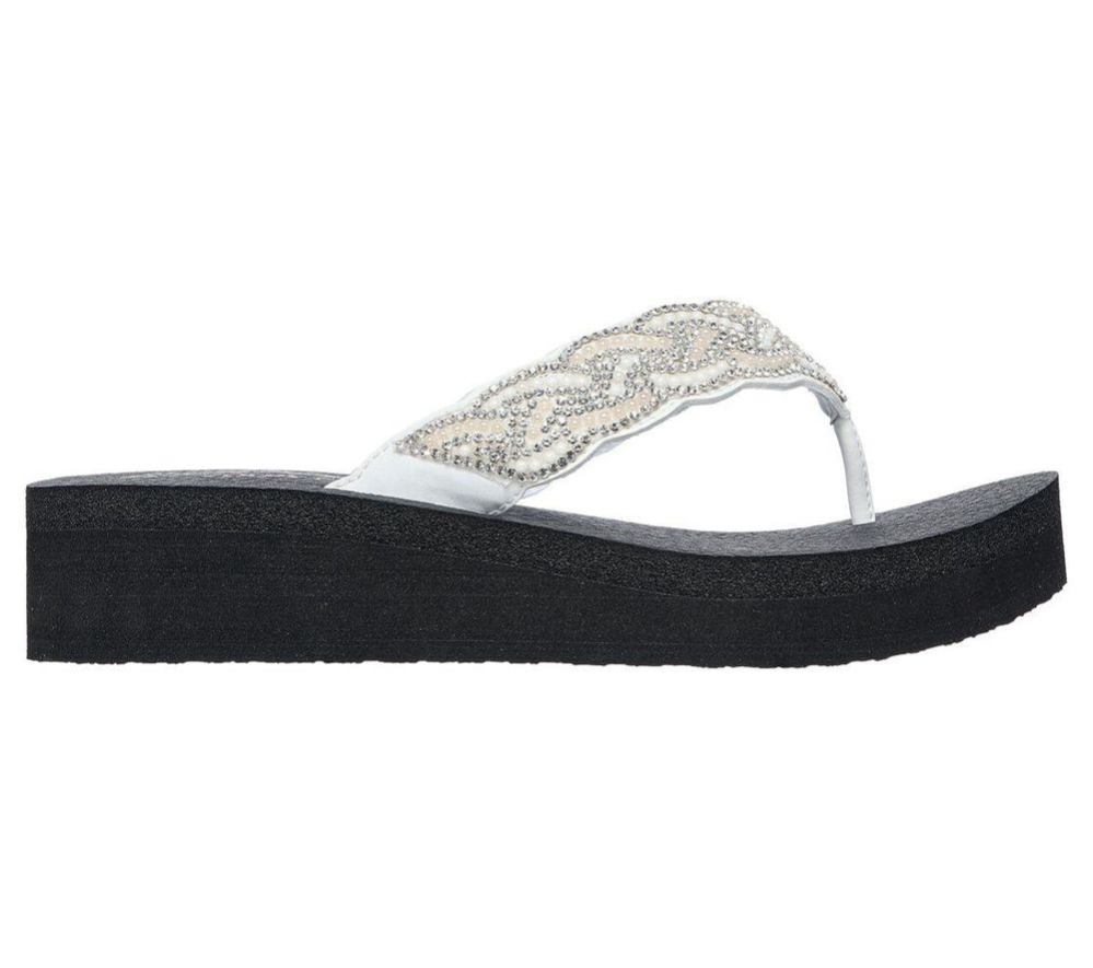 Skechers Vinyasa - Happy Pearl Women's Flip Flops White | QXFE85671