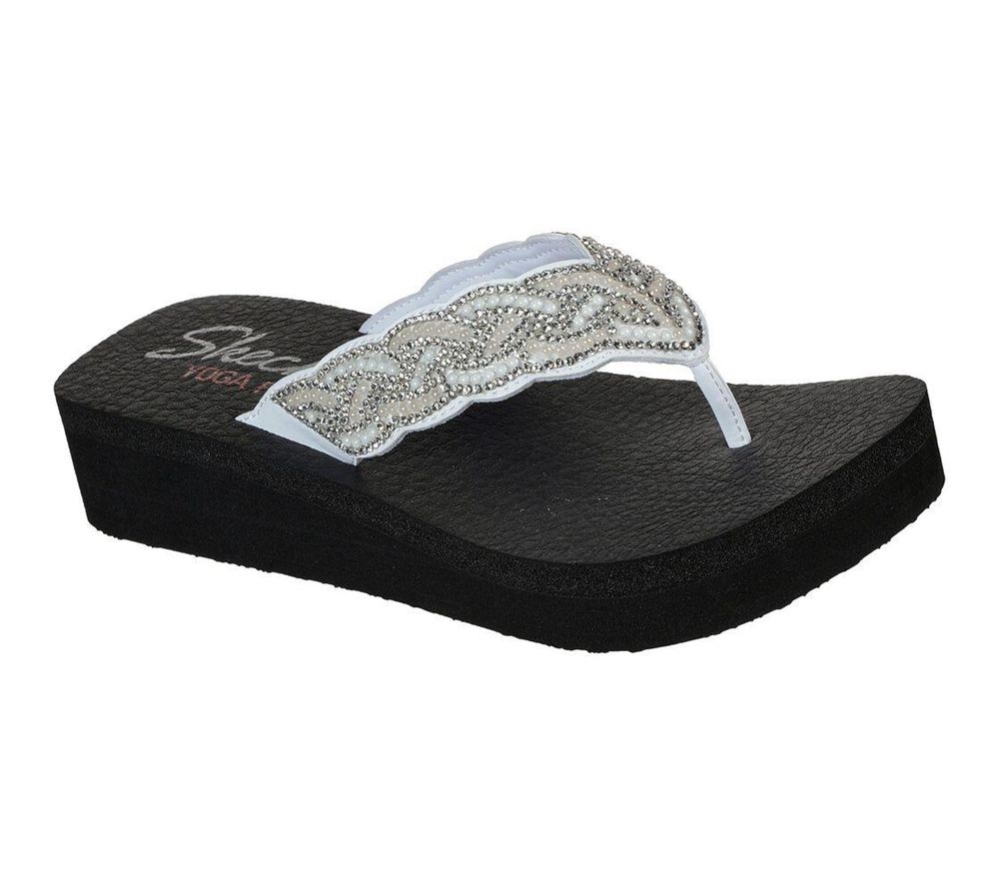 Skechers Vinyasa - Happy Pearl Women\'s Flip Flops White | QXFE85671