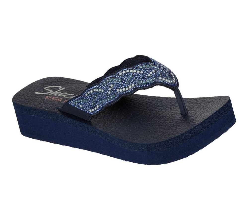 Skechers Vinyasa - Happy Pearl Women\'s Flip Flops Navy | SZCL19528