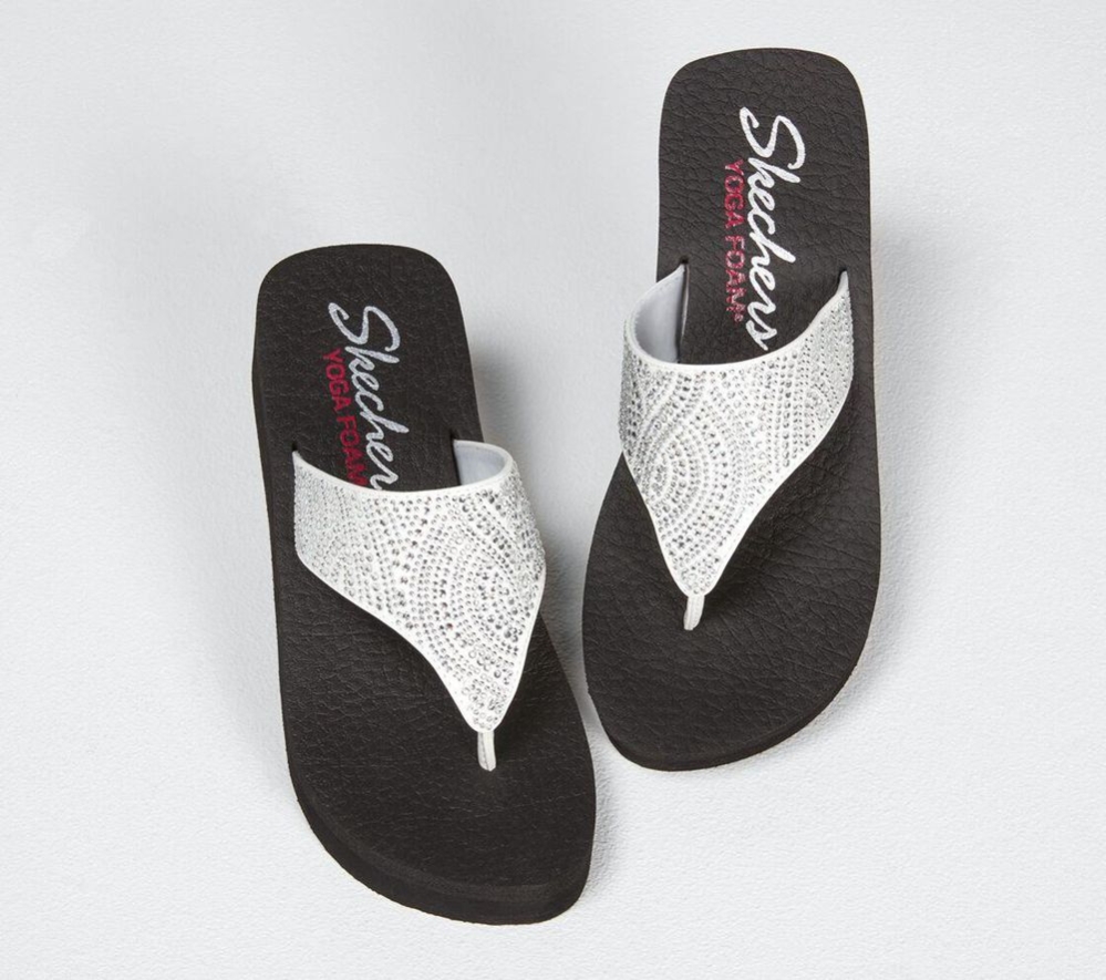 Skechers Vinyasa - Stone Candy Women's Flip Flops White | LMPF10598