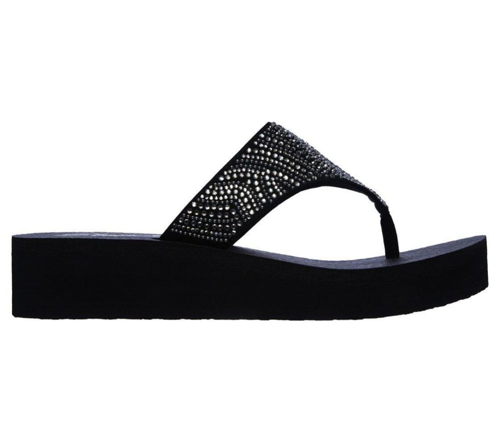 Skechers Vinyasa - Stone Candy Women's Flip Flops Black | SFZJ43521