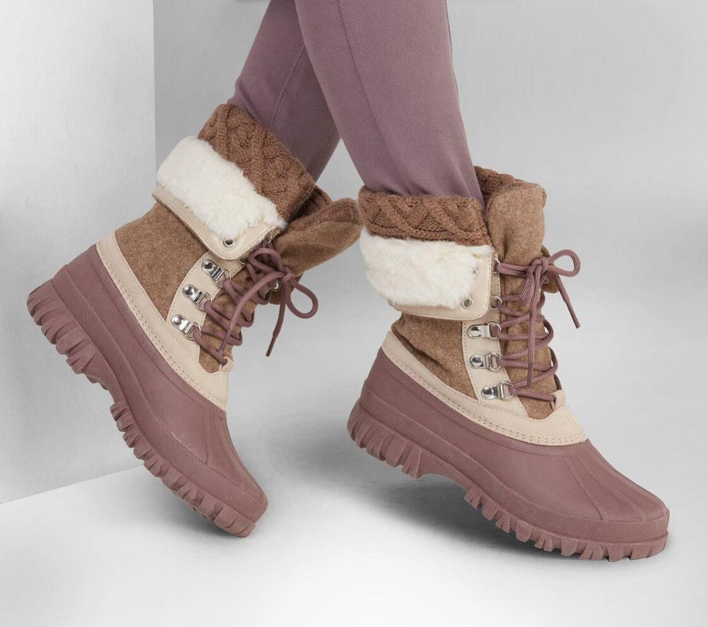 Skechers Windom - Pretty Winter Women's Winter Boots Purple Brown Beige | WSEG53726