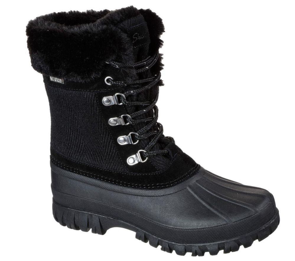 Skechers Windom - Snow Mood Women\'s Winter Boots Black | XWIG48593