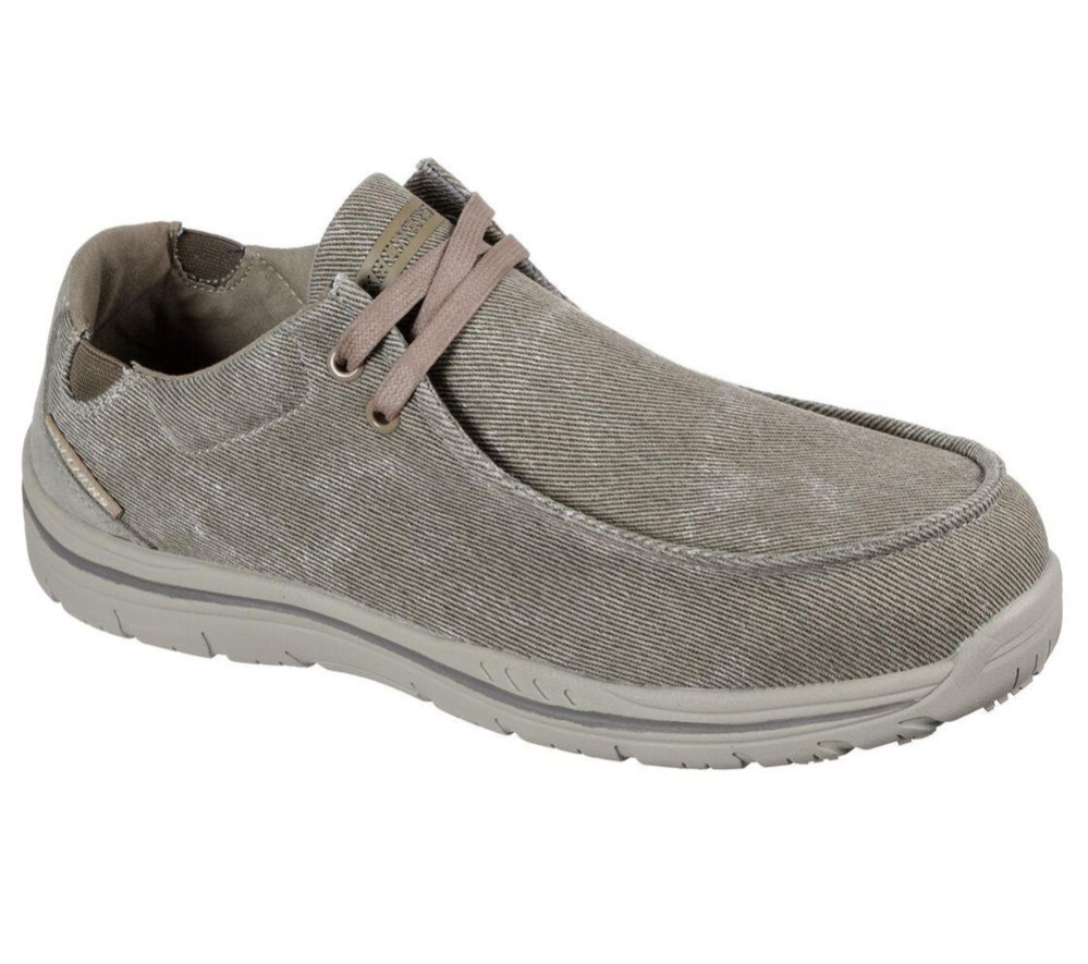 Skechers Work: Otsego - Onerous Alloy Toe Men\'s Loafers Grey | YRUD24961