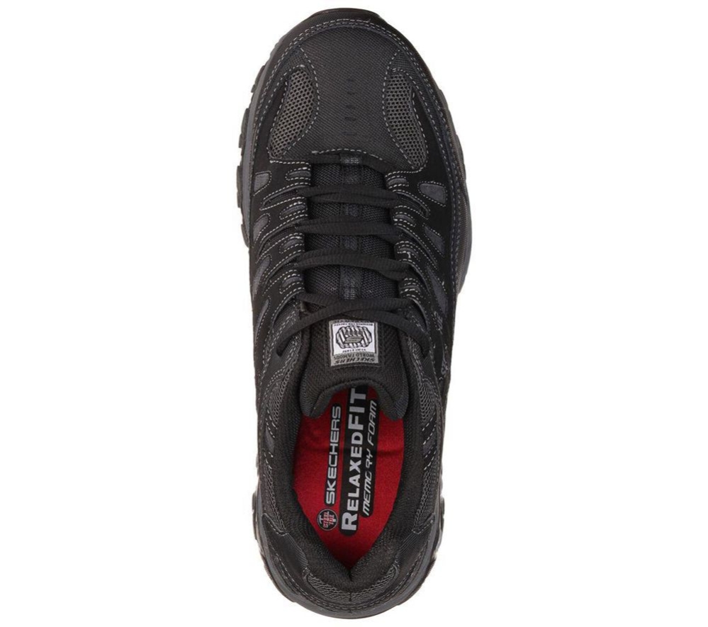 Skechers Work Relaxed Fit: Cankton ST Men's Trainers Black Grey | IUEH51896