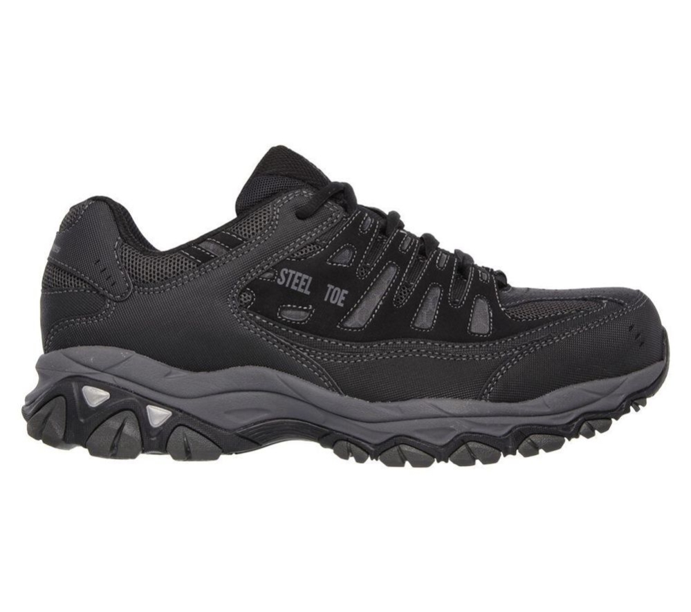 Skechers Work Relaxed Fit: Cankton ST Men's Trainers Black Grey | IUEH51896
