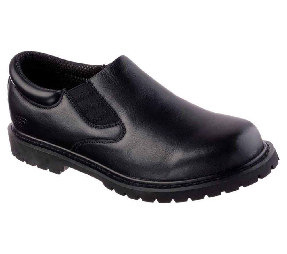 Skechers Work Relaxed Fit: Cottonwood - Goddard SR Men\'s Slip On Shoes Black | DVKN90536