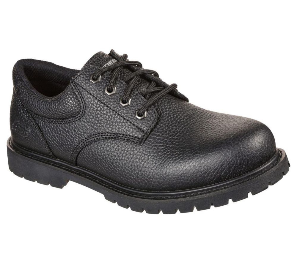 Skechers Work Relaxed Fit: Cottonwood - Jaken SR Men\'s Oxford Shoes Black | ZTIE89571