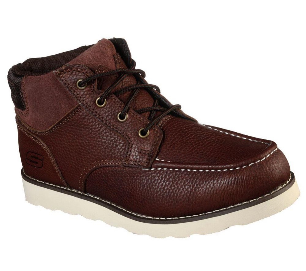 Skechers Work Relaxed Fit: Kadmiel Men\'s Work Boots Brown | CLWB46103