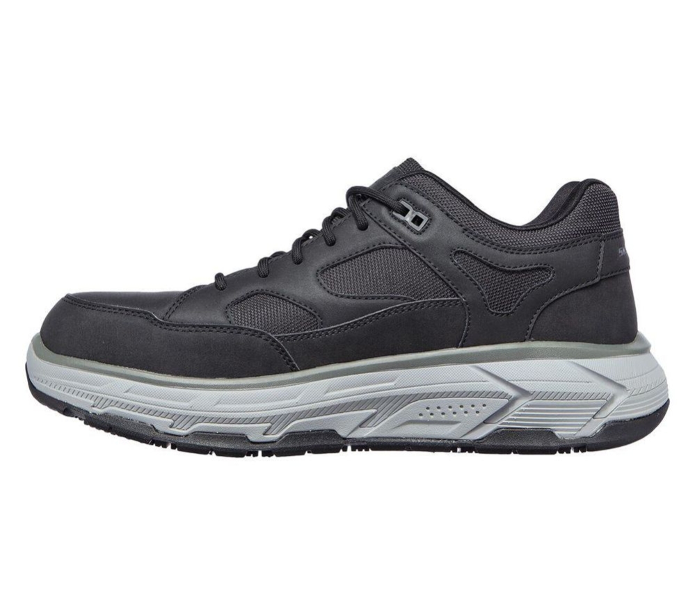 Skechers Work Relaxed Fit: Max Stout Alloy Toe Men's Trainers Black | LIEB79321
