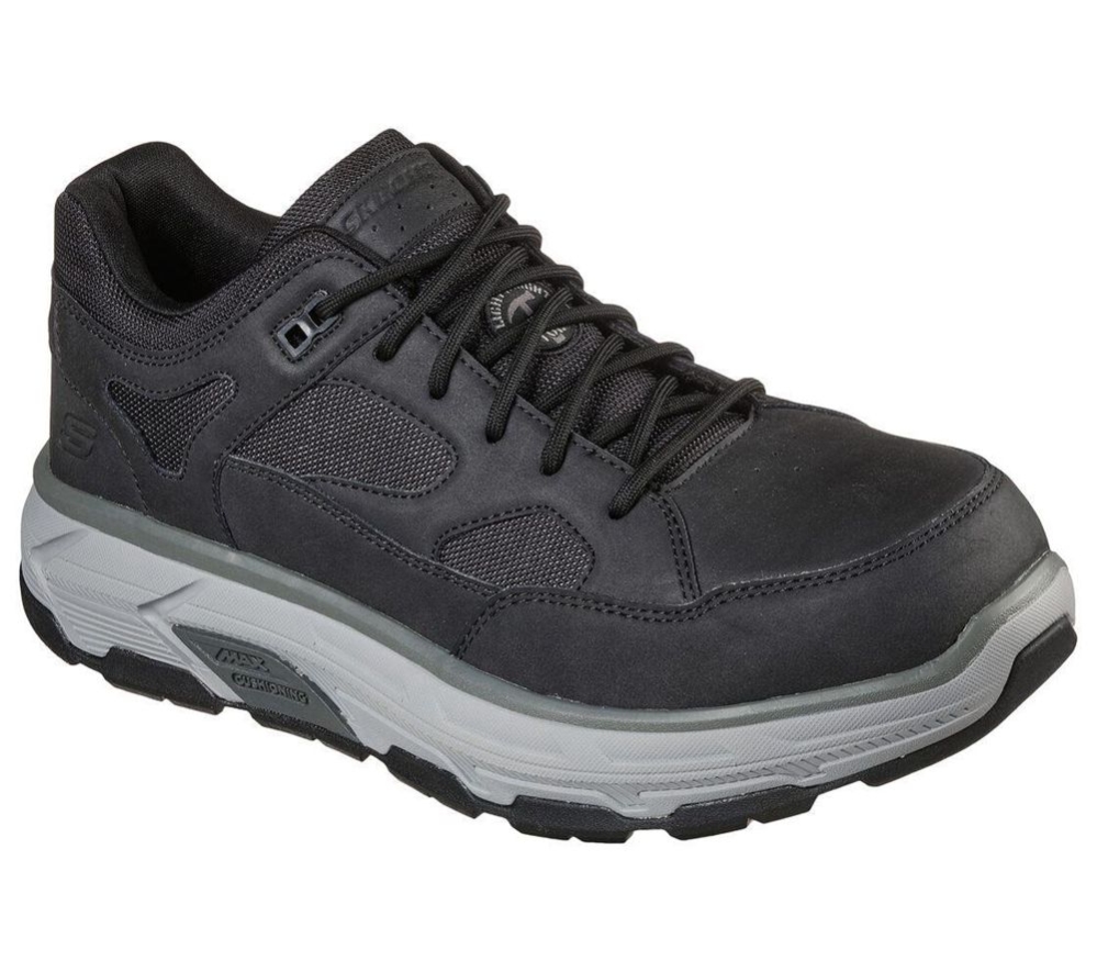 Skechers Work Relaxed Fit: Max Stout Alloy Toe Men\'s Trainers Black | LIEB79321