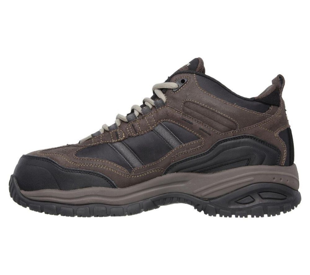 Skechers Work Relaxed Fit: Soft Stride - Canopy Comp Toe Men's Trainers Brown Black | ELAJ61803