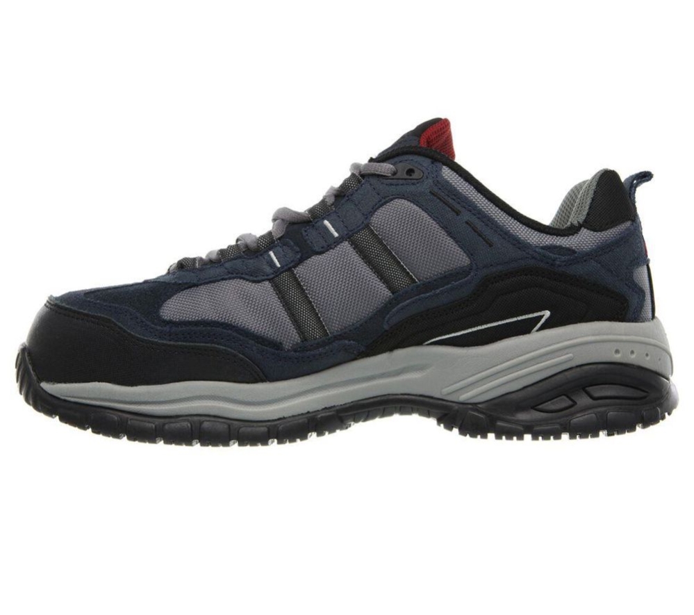 Skechers Work Relaxed Fit: Soft Stride - Grinnell Comp Men's Trainers Navy Grey | JZTO48619
