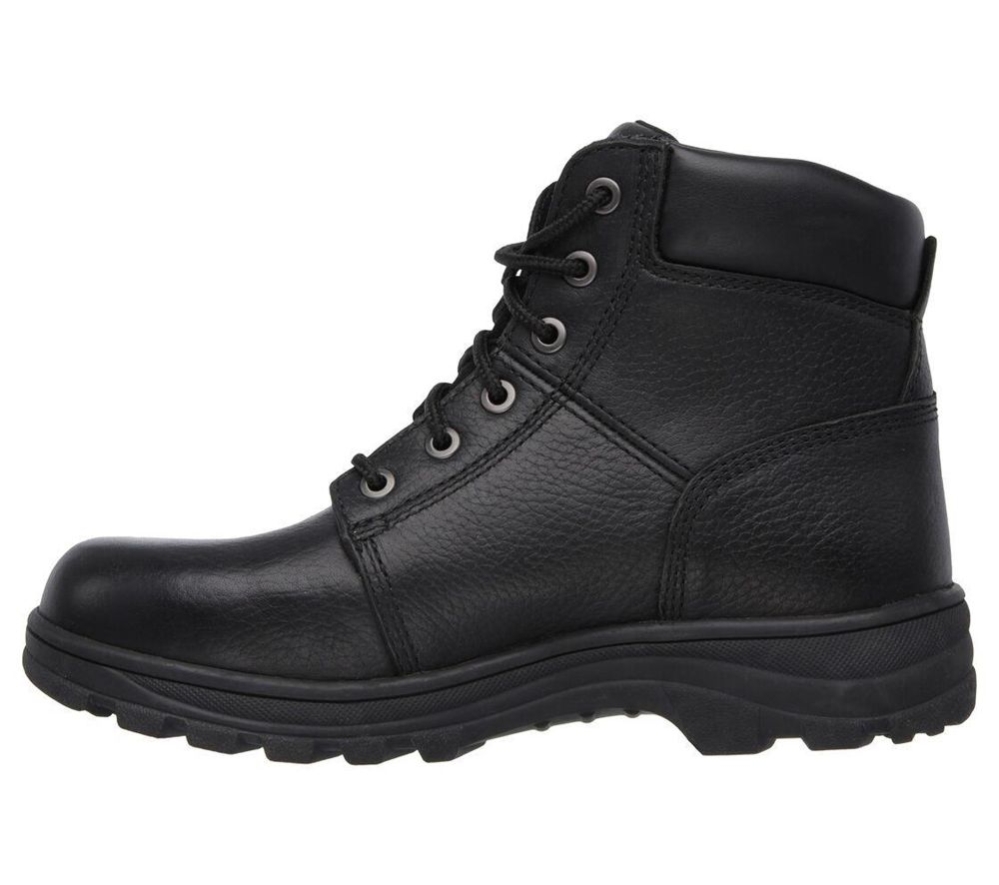 Skechers Work Relaxed Fit: Workshire - Condor Men's Work Boots Black | ZRLI67298