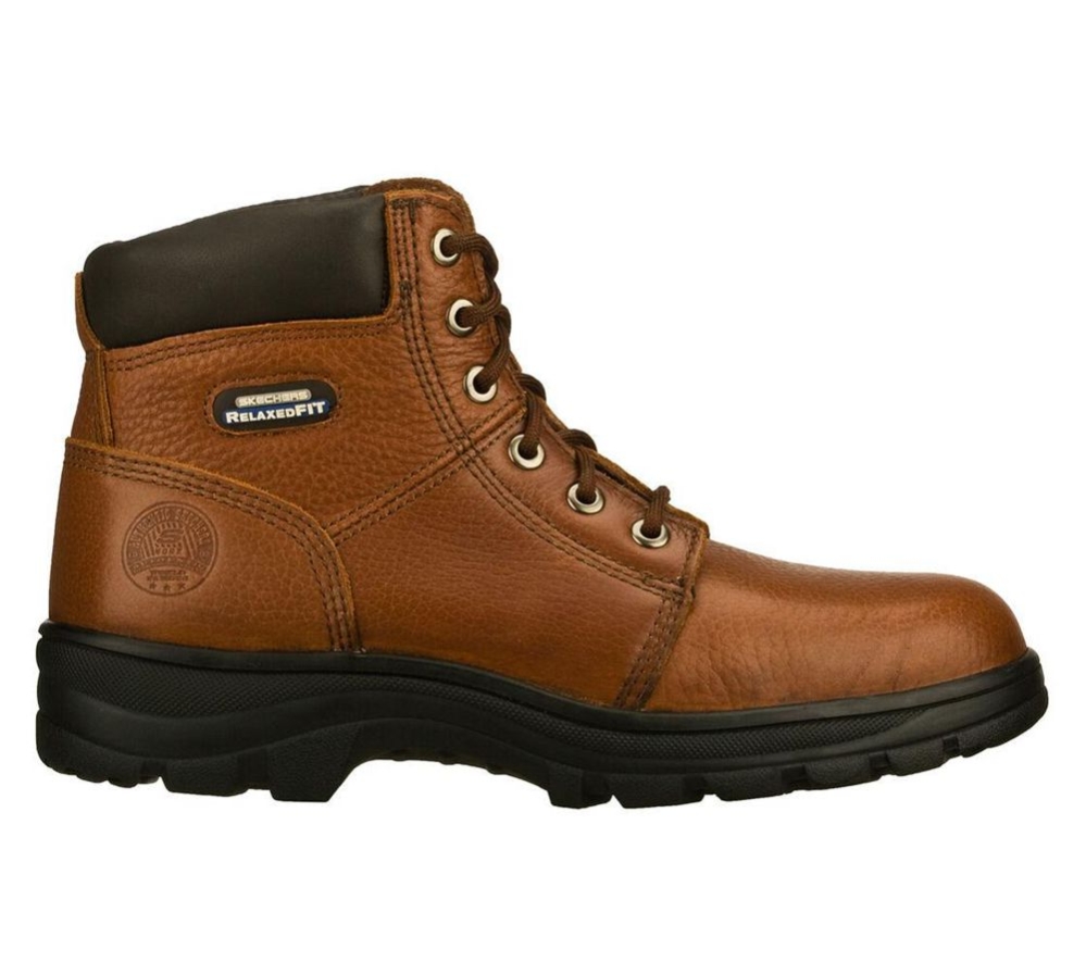 Skechers Work: Relaxed Fit - Workshire ST Men's Work Boots Brown | ZBCS03127