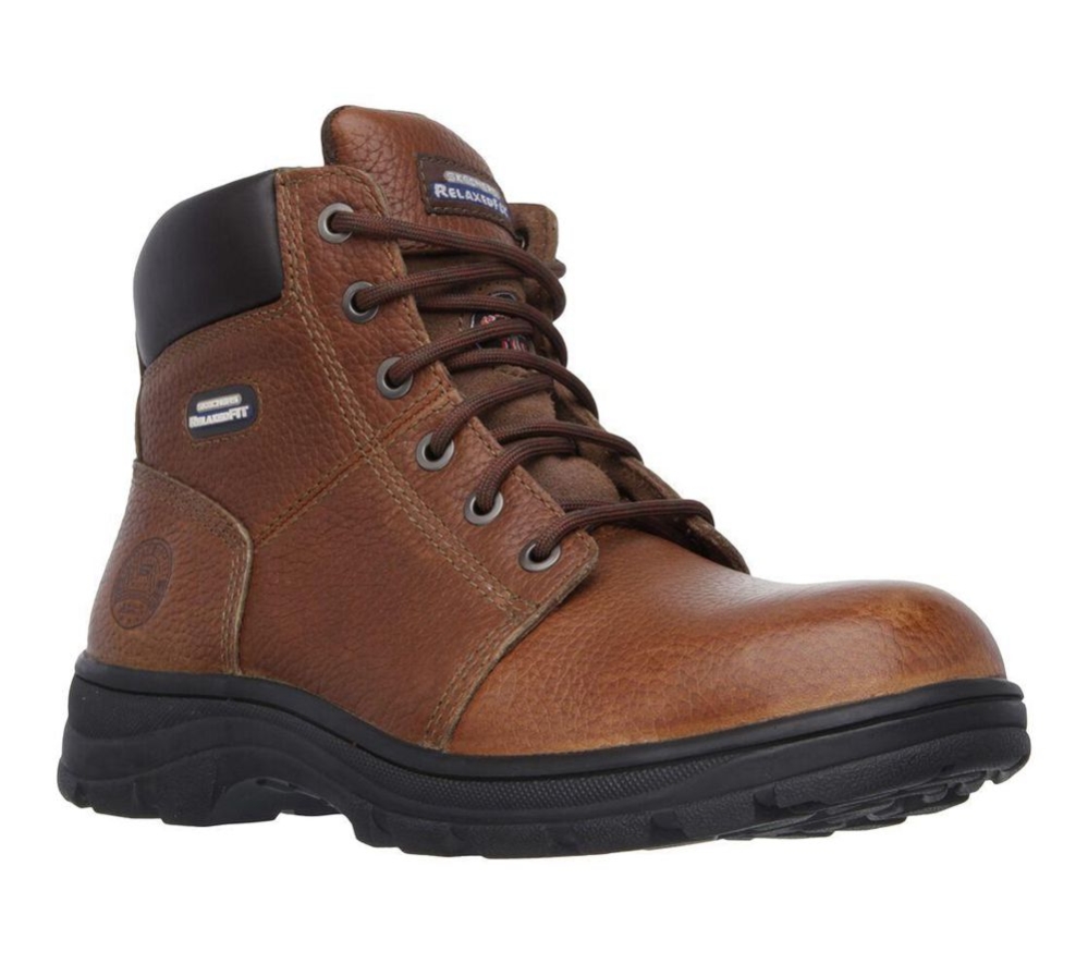 Skechers Work: Relaxed Fit - Workshire ST Men\'s Work Boots Brown | ZBCS03127