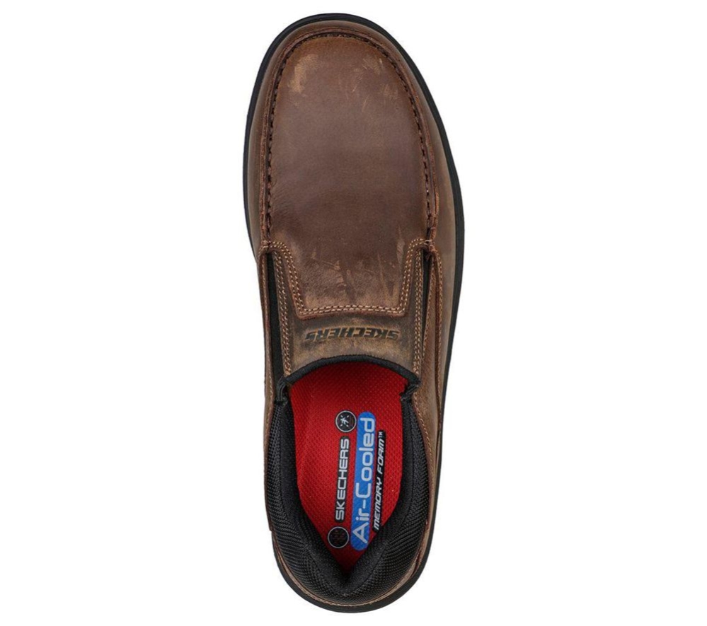 Skechers Work: Vicksburk - Rubustle Comp Toe Men's Loafers Brown | WMIB67390