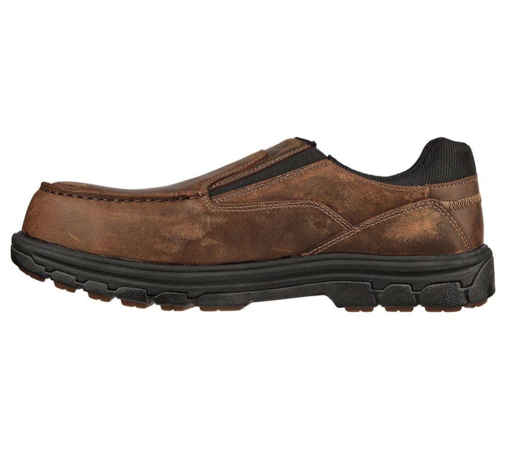 Skechers Work: Vicksburk - Rubustle Comp Toe Men's Loafers Brown | WMIB67390