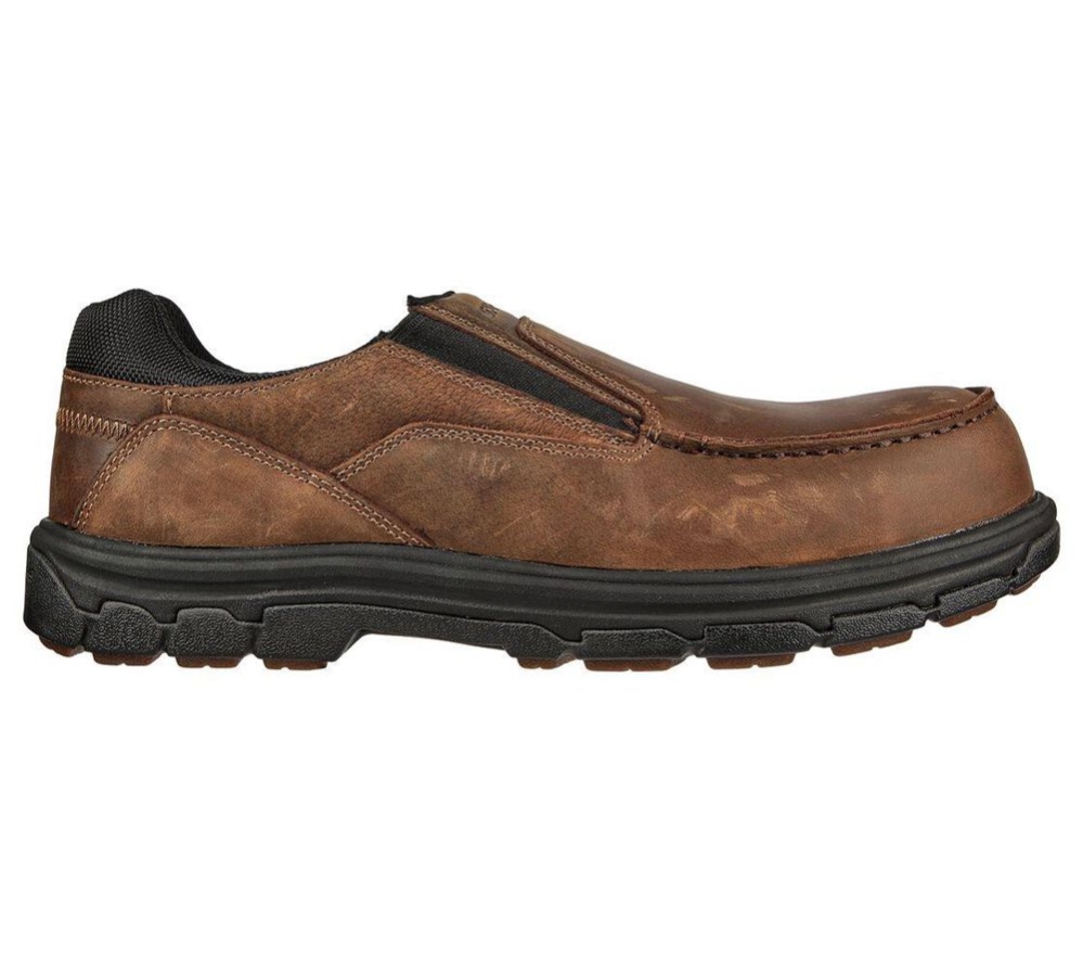 Skechers Work: Vicksburk - Rubustle Comp Toe Men's Loafers Brown | WMIB67390