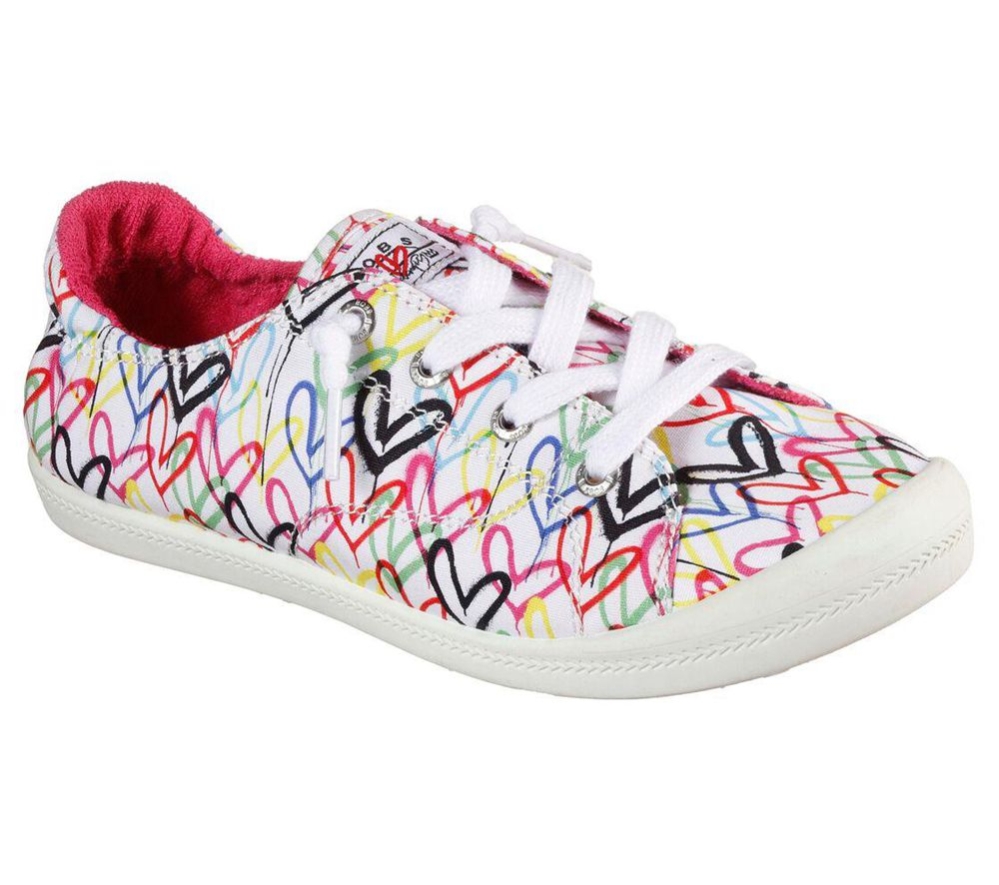 Skechers x JGoldcrown: BOBS Beach Bingo - Love Truly Women\'s Trainers White Multicolor | GMCZ51974