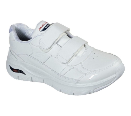 Skechers Arch Fit - Best Step Women's Walking Shoes White Navy | GMIJ69547