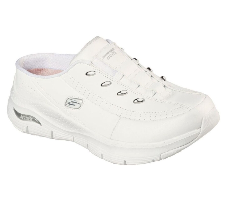 Skechers Arch Fit - Blessful Me Women's Walking Shoes White Silver | JIKM64095