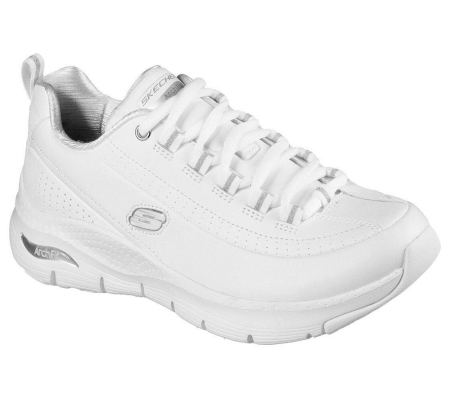Skechers Arch Fit - Citi Drive Women's Walking Shoes White Silver | YXGI35948