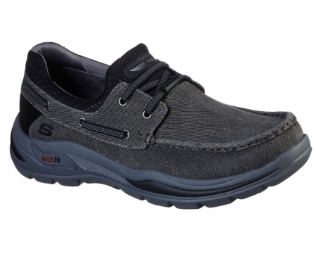 Skechers Arch Fit Motley - Oven Men's Slip On Shoes Black Grey | JYWG61402