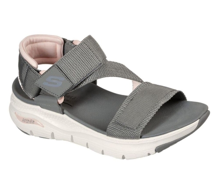 Skechers Arch Fit - Pop Retro Women's Sandals Grey Pink | CRXO12348