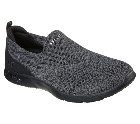 Skechers Arch Fit Refine - Don't Go Women's Walking Shoes Black Grey | ZJWO32075