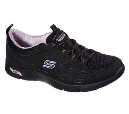 Skechers Arch Fit Refine Women's Walking Shoes Black Purple | BUYJ51837