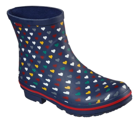 Skechers BOBS Rain Check - Love Splash Women's Rain Boots Navy Multicolor | LBSM20384