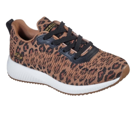 Skechers BOBS Sport Squad - Mighty Cat Women's Trainers Leopard | JPTC21843