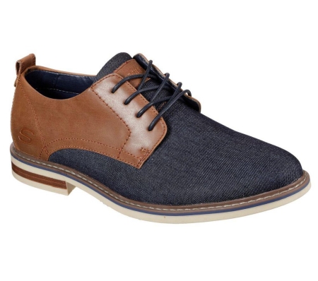 Skechers Bregman - Rito Men's Oxford Shoes Navy Brown | MQKL71326