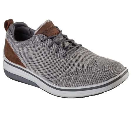 Skechers Casual Cell Wrap - Robinson Men's Oxford Shoes Grey Brown | ICBJ47915