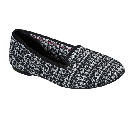 Skechers Cleo Round - Our Moment Women's Slip On Shoes Black White | KTBU85417