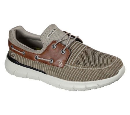 Skechers Del Retto - Clean Slate Men's Boat Shoes Grey Brown | TZHS63589