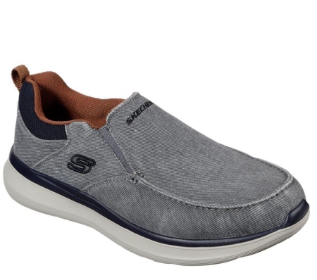 Skechers Delson 2.0 - Larwin Men's Loafers Grey Black | NZCL49178