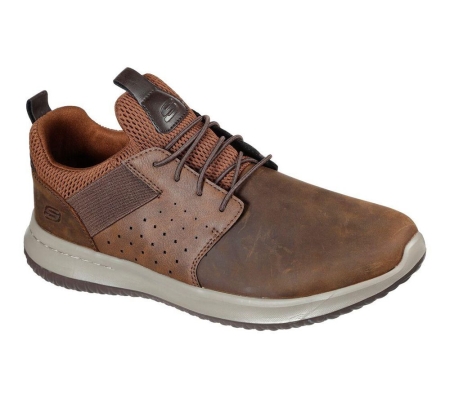Skechers Delson - Axton Men's Trainers Brown | AODN62149