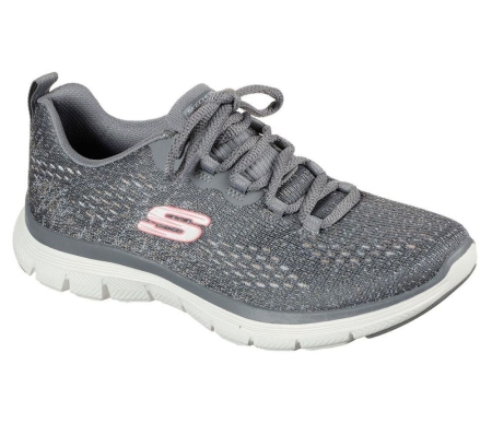 Skechers Flex Appeal 4.0 - Vivid Spirit Women's Training Shoes Grey Pink | ZNDJ14205