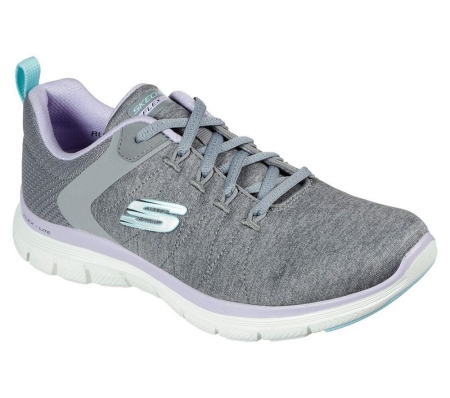Skechers Flex Appeal 4.0 Women's Training Shoes Grey Purple | JRZB90268